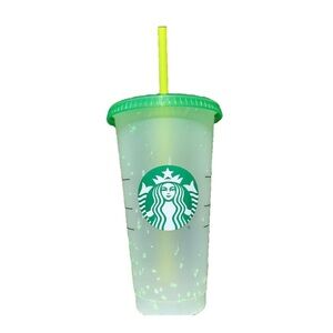 Green Starbucks Green and White Tumbler
